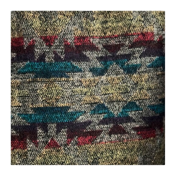 BBJ Los Angeles Geo Western Print Knit Snap Cropped Jacket Sz L - Picture 3 of 5